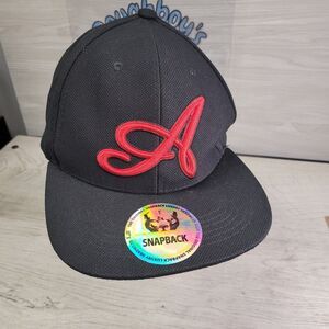 Atlanta Braves Snapback Black Hat Cap Embroidered
